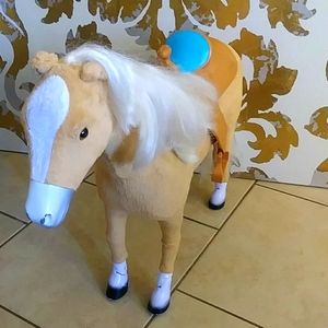 Horse with saddle toy for doll